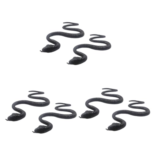 SAFIGLE 6 STK Simulationsspielzeug Schwarze Schlange Streich Schlange Echt Aussehende Schlange Realistische Gefälschte Schlange Realistische Schlange TPR Requisiten Weiches Gummi von SAFIGLE
