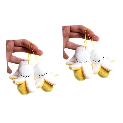 SAFIGLE 6 STK Plüschtier Banane Tasche Banane Hängen Mini-bananenspielzeug Plüsch Banane Bananen Schälen Spielzeug Banane Hängende Dekoration Banane Stofftier Schmücken Kind Außenhandel von SAFIGLE
