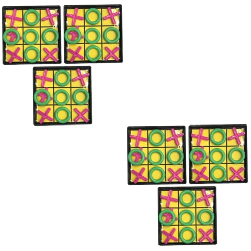SAFIGLE 6 Sätze Klassische Brettspiele für Kinder Denksportaufgaben für Kinder Geschenk Spielzeuge Lernspielzeug Freizeit-Tischspiel Neun Gitter Schachbrett Rätsel Puzzle Spiel Schach von SAFIGLE