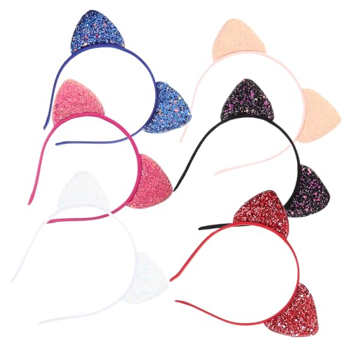 SAFIGLE 6 Stck. Teiliges Pailletten Katzenohren Haarreif Bunte Süße Stirnbänder mit Glitzerohren für Mädchen Leichtes Bequemes Haarschmuck für Party Cosplay und Karneval SAFIGLE 6 Stck. Teiliges Pailletten Katzenohren Haarreif Bunte Süße Stirnbänder mit Glitzerohren für Mädchen Leichtes Bequemes Haarschmuck für Party Cosplay und Karneval von SAFIGLE
