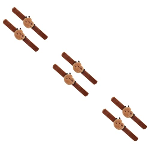 SAFIGLE 6 Stk Capybara-Armband Mädchenspielzeug Plüschfigurenspielzeug Animal-Slap-Armband Armband für Kinder Schlagarmbänder für Jungen Karikatur Knopf Schmuck Papa-Kreis Tier Metall von SAFIGLE