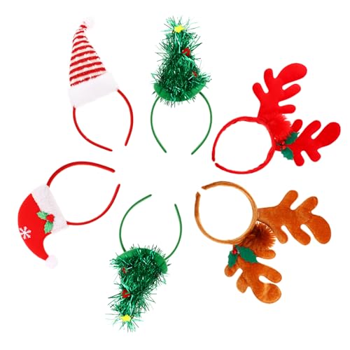 SAFIGLE 6 Stück Teiliges Weihnachts Haaraccessoire aus Weichem mit Rentiergeweih und Festlicher Mütze Leichtes Formstabiles Stirnband für Erwachsene für Weihnachtsfeiern und Party Deko SAFIGLE 6 Stück Teiliges Weihnachts Haaraccessoire aus Weichem mit Rentiergeweih und Festlicher Mütze Leichtes Formstabiles Stirnband für Erwachsene für Weihnachtsfeiern und Party Deko von SAFIGLE