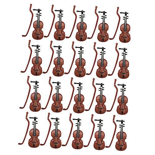 SAFIGLE 60 Sätze Mini-Geige Weihnachtsschmuck Mit Musikinstrumenten Kleine Geige Mini-musikinstrumente Miniatur-musikinstrumente Desktop-instrumentenornament Weihnachten Plastik Violine von SAFIGLE