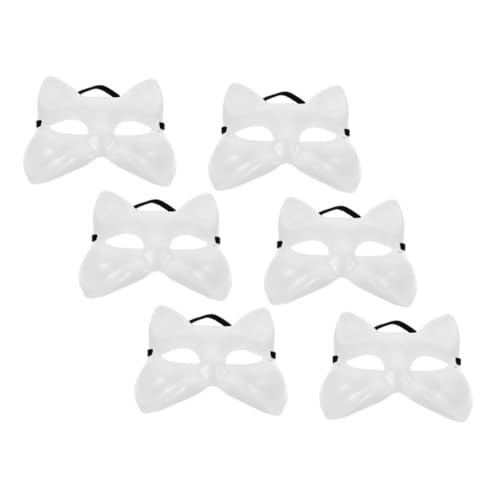 SAFIGLE 6Stücke Unbemalte Fuchsmasken Selbermachen DIY Tiermasken für Faschingspartys für Kindergeburtstage Halloween Kreative Bastelprojekte von SAFIGLE