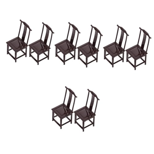 SAFIGLE 8 STK Mini-Stuhlmodell Puppenzubehör Möbel Puppenhaus Miniatur Vintage Stuhl Vintage Puppenhausstuhl chinesischer Stil Modellmaterial Retro-Stuhl Architekturmodell schmücken Abs von SAFIGLE