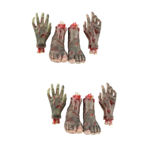 SAFIGLE 8 STK Spukhaus Körperteil Menschliche Teile Halloween-körperteile Halloween-Horror-Requisiten Gruselige Halloween-Requisite Gefälschte Abgetrennte Arme Prothetische Hand Super Süße von SAFIGLE