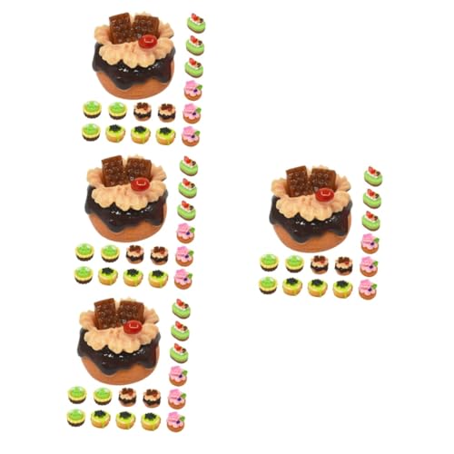 SAFIGLE 80 STK Simulierter Obstkuchen Spielzeuge Modelle Mini-Kuchenverzierung Dessert-Modell-Dekor Miniatur-Food-Modell Sahnekaugummi gefälschtes Essen Puppenhaus vorgeben schmücken Harz von SAFIGLE