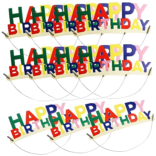 SAFIGLE Haarschmuck 80 Stk Geburtstagshut tortendeko einschulung Buchstabe Partyhut Stirnband Kopfbedeckung Kind Requisiten Papier Buchstabendekor von SAFIGLE
