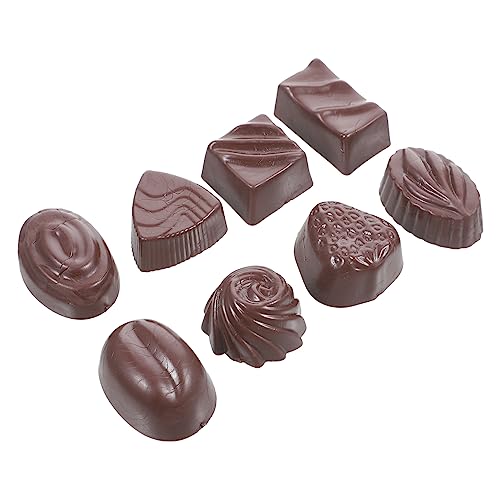 SAFIGLE 8st Simulationsschokolade Simulation Von Lebensmittelformen Simulierte Schokoladenmodelle Künstliche Faux-Essen Realistische Lebensmittelschokolade Gefälschte Mini PVC Pappbecher von SAFIGLE