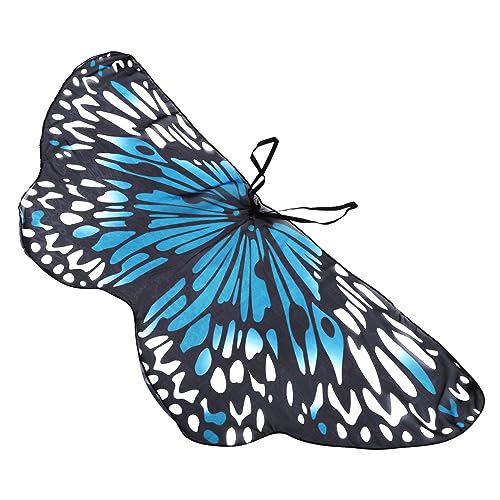 SAFIGLE Badetuch Strand für Mädchen Geburtstag dress for halloween schminke kinderkleider badehandtücher kid toys Festival-Party-Kostüm Schmetterlingsflügel Umhang Polyester Blue von SAFIGLE