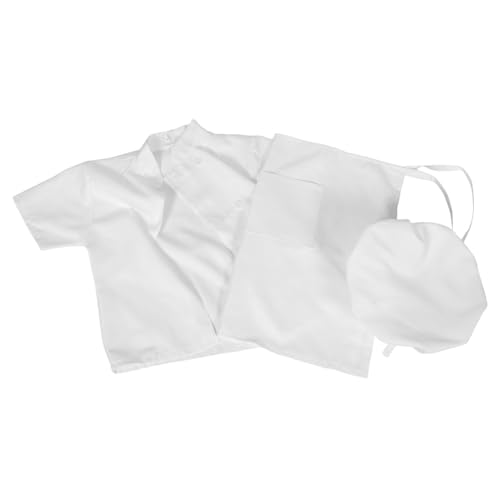 SAFIGLE Bäcker Kostüm Set mit Kochschürze Kochmütze und Langärmligem Shirt Waschbarer Strapazierfähiger Kochschürze für Jungen und Mädchen für Backen Malen und Rollenspiele von SAFIGLE