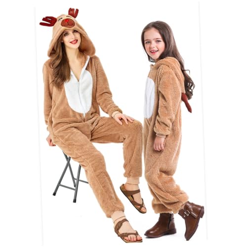 SAFIGLE Elch Kostüm Cosplay Kleidung aus Weichem Korallenfleece Langlebig und Tierkostüm für Rollenspiele und Karneval Dunkel Khaki von SAFIGLE