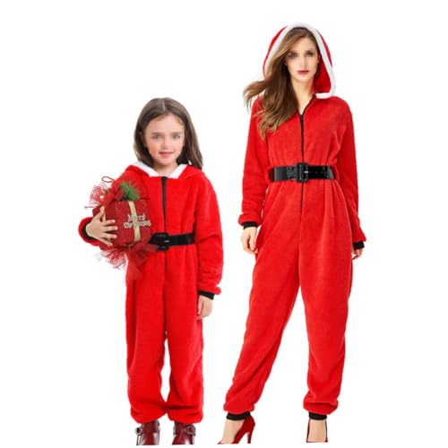 SAFIGLE Erwachsene Weihnachtsanzug Einteiler für Frauen Roter Overall XL für Weihnachten Partys Festliche Anlässe Gemütlicher Strampler Hochwertigem von SAFIGLE
