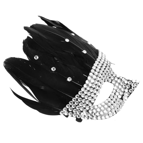 SAFIGLE Feder Augenmaske mit Strass Leichte Halbschalen Maske für Festival Halloween Maskenball und Karneval Komfortabel und Langlebig für Damen Cosplay und Party SAFIGLE Feder Augenmaske mit Strass Leichte Halbschalen Maske für Festival Halloween Maskenball und Karneval Komfortabel und Langlebig für Damen Cosplay und Party von SAFIGLE