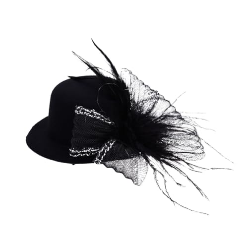 SAFIGLE Feder Top Hat Hair Clip Hüte 1950er Cocktail Hochzeit Haarklammer Haarbarrettes Hut Haarspange Niedliche Haaraccessoires Black SAFIGLE Feder Top Hat Hair Clip Hüte 1950er Cocktail Hochzeit Haarklammer Haarbarrettes Hut Haarspange Niedliche Haaraccessoires Black von SAFIGLE