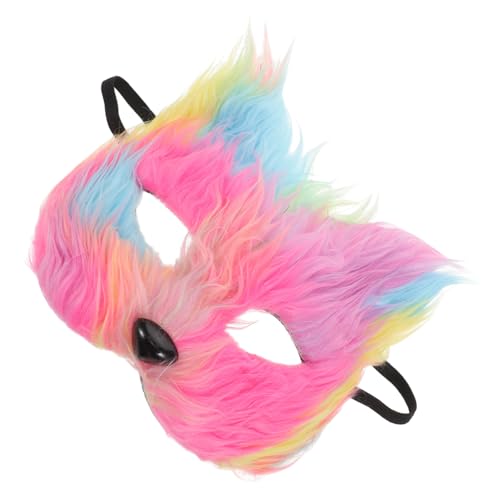 SAFIGLE Fellige Halloween Fuchs Halbgesichtsmaske für Damen Realistische Kostümmaske mit Weichem Kunstfell Bequemer Sitz Sichere Fixierung für Party Maskerade und Karneval von SAFIGLE