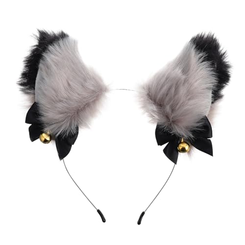 SAFIGLE Flauschiges Ohren Stirnband mit Goldenen Glocken Headdress für Cosplay und Partys Geeignet für Mädchen Weich und Bequem Perfektes Zubehör für Halloween SAFIGLE Flauschiges Ohren Stirnband mit Goldenen Glocken Headdress für Cosplay und Partys Geeignet für Mädchen Weich und Bequem Perfektes Zubehör für Halloween von SAFIGLE