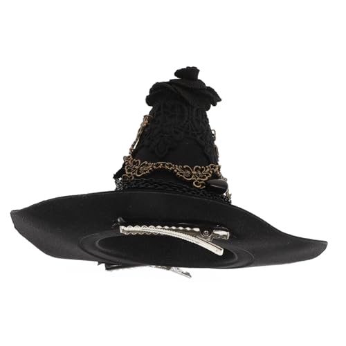 SAFIGLE Gothic Hexenhut Haarklammer Schwarz Halloween Party Cosplay Hexenhut Damen Masquerade Bühnenshow Zubehör SAFIGLE Gothic Hexenhut Haarklammer Schwarz Halloween Party Cosplay Hexenhut Damen Masquerade Bühnenshow Zubehör von SAFIGLE
