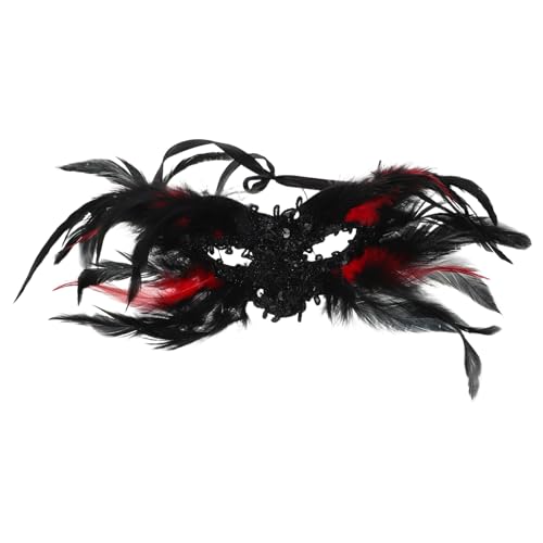 SAFIGLE Gothic Masquerade Maske Halbgesichts mit Federn und Pailletten Leichte Party Karnevalsmaskerade für Damen Luxuriöses Kostüm-accessoire für Halloween und Theater SAFIGLE Gothic Masquerade Maske Halbgesichts mit Federn und Pailletten Leichte Party Karnevalsmaskerade für Damen Luxuriöses Kostüm-accessoire für Halloween und Theater von SAFIGLE