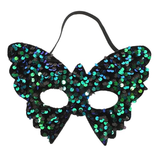 SAFIGLE Grüne Pailletten Schmetterlingsmaske für Maskenball Damen Verstellbar Halbgesichtsmaske Karneval Halloween Kostüm Party von SAFIGLE