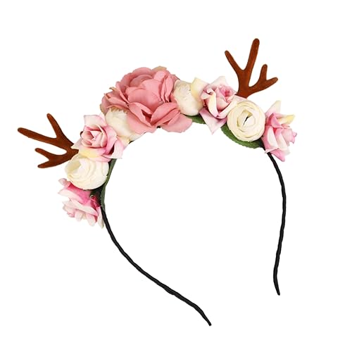 SAFIGLE Haarreif mit Elastischem Band und Dekorativen Imitat Geweihen Weihnachts Haarband mit Blumenmotiv Strapazierfähig für Kostüm Schulaufführung und Festliche Anlässe SAFIGLE Haarreif mit Elastischem Band und Dekorativen Imitat Geweihen Weihnachts Haarband mit Blumenmotiv Strapazierfähig für Kostüm Schulaufführung und Festliche Anlässe von SAFIGLE