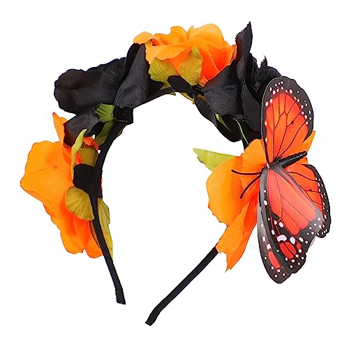 SAFIGLE Halloween Blumen Haarreif mit Rosen Design für für Halloween Partys Cosplay und Thematische Anlässe Leicht und Angenehm zu Tragen von SAFIGLE