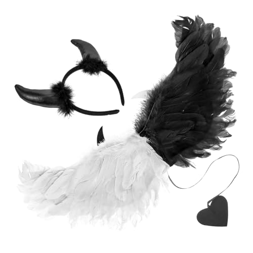 SAFIGLE Halloween Cosplay Flügel mit Stirnband Leichte Langlebige Kostümflügel für Party Karneval und Verkleidung Dekoratives Flügel Accessoire für Erwachsene von SAFIGLE