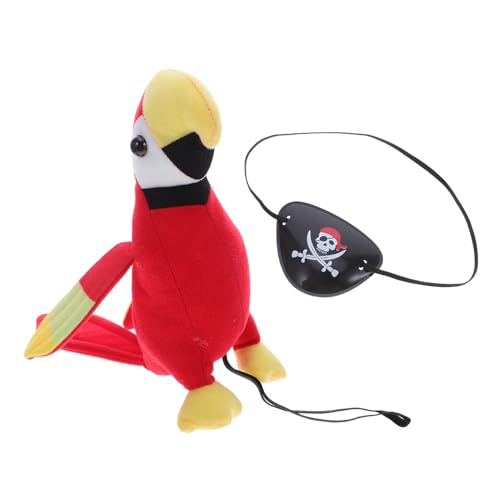 SAFIGLE Halloween Cosplay Piratenkostüm mit Schulterpapagei und Schädel Stirnband Langlebiges Vielseitiges Piraten Accessoire für Kostümpartys Bühnenauftritte und Fotoshootings von SAFIGLE