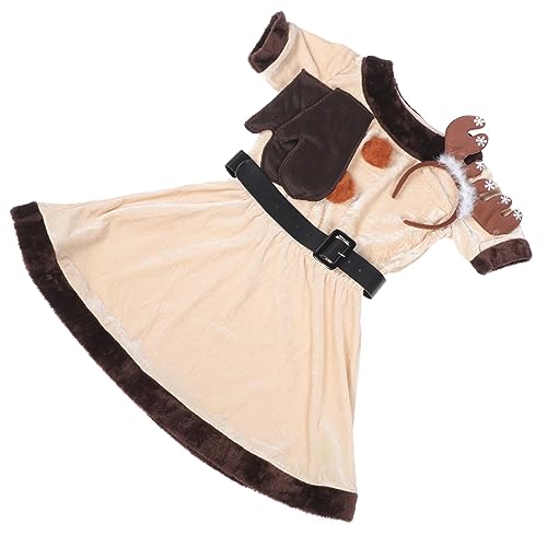 SAFIGLE Halloween Elk Cosplay Kostüm Damen Leichtes Tierkostüm für Weihnachten und Fasching Attraktives Outfit für Erwachsene Party und Karneval Lustige Performance Verkleidung von SAFIGLE