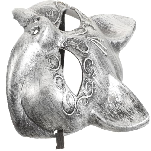SAFIGLE Halloween Fuchsmaske Fuchsmaske Mit Spitzenschleier Wolfskopf Halloween Cosplay Tiermaske Vintage Halloween Cosplay Masken Tiere Halbes Halloween Fuchskostüm von SAFIGLE