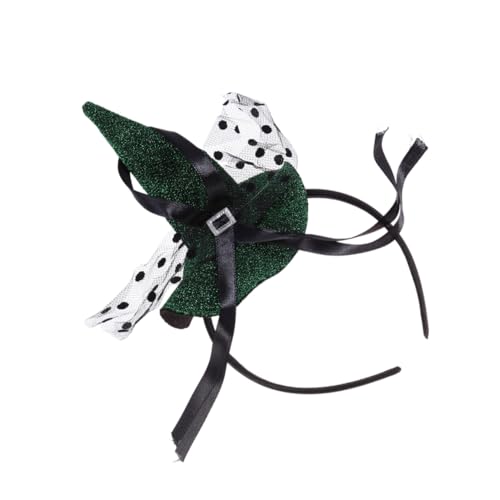 SAFIGLE Halloween Haarreif Hexenhut Form Grün Mesh mit Punkten Lustiges Kostüm Zubehör für Damen und Party Cosplay von SAFIGLE