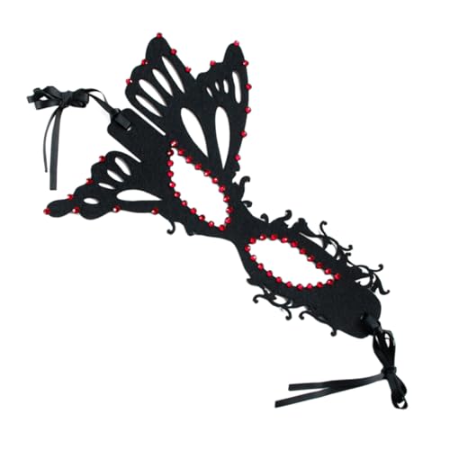 SAFIGLE Halloween Halbmaske mit Rhinestones Schmetterlings Maske für Karneval Fasching und Festlichkeiten für Kostümpartys und Bühnenauftritte von SAFIGLE