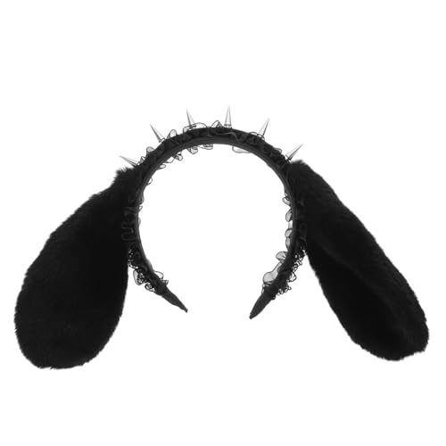 SAFIGLE Halloween-Hasen-Stirnband: Spike-Punk-Spitze-Haarband mit Kaninchenohren und Nieten, Gothic-Kostüm, Kopfschmuck für Cosplay, Maskerade, Osterparty SAFIGLE Halloween-Hasen-Stirnband: Spike-Punk-Spitze-Haarband mit Kaninchenohren und Nieten, Gothic-Kostüm, Kopfschmuck für Cosplay, Maskerade, Osterparty von SAFIGLE