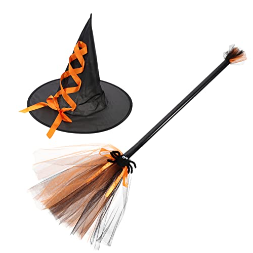 SAFIGLE Halloween Hexenhut mit Besen Einzigartiger Zaubererhut für Bühnenauftritte und Kostümpartys Langlebiges Material für Halloween Deko und Maskerade Teiliges Orangefarbenes Hexen SAFIGLE Halloween Hexenhut mit Besen Einzigartiger Zaubererhut für Bühnenauftritte und Kostümpartys Langlebiges Material für Halloween Deko und Maskerade Teiliges Orangefarbenes Hexen von SAFIGLE
