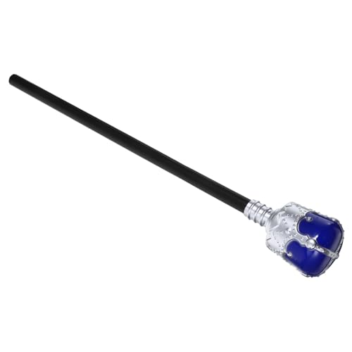 SAFIGLE Halloween Königszepter Blau Silber Robustes Halloween Zepter Requisit für Kostüm Party und Cosplay Accessoire Detailreiches Rollenspiel Stab für Karneval und Verkleidung von SAFIGLE