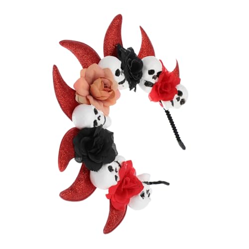 SAFIGLE Halloween Kopfstück mit Schädel und Blütenelementen für Kostümpartys und Cosplay Elastisches Haaraccessoire SAFIGLE Halloween Kopfstück mit Schädel und Blütenelementen für Kostümpartys und Cosplay Elastisches Haaraccessoire von SAFIGLE