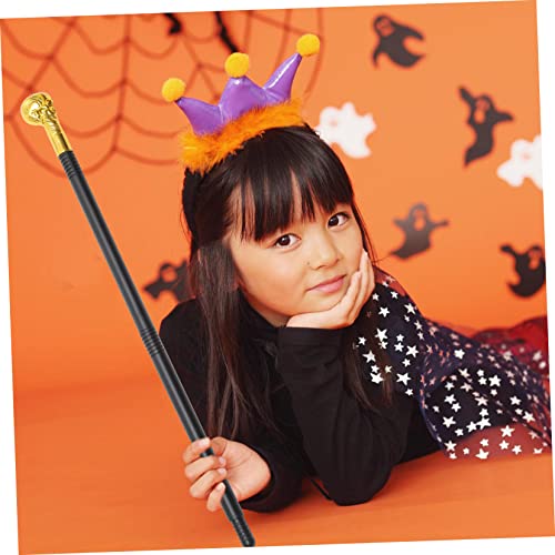 SAFIGLE Halloween Schädelzepter Stab Goldfarben Dreiteiliges Cosplay Kostüm Requisite Magischer Gehstock für Party Bühne Bühnenauftritte Robustes Kunststoff Halloween Accessoire von SAFIGLE
