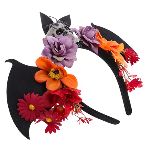 SAFIGLE Halloween Skull Flower Crown Haarreif mit Fledermausflügeln Strapazierfähiges Stoff-headband für Day Of The Dead Karneval Kostüm-accessoire Bequemer Sitz für Party und SAFIGLE Halloween Skull Flower Crown Haarreif mit Fledermausflügeln Strapazierfähiges Stoff-headband für Day Of The Dead Karneval Kostüm-accessoire Bequemer Sitz für Party und von SAFIGLE