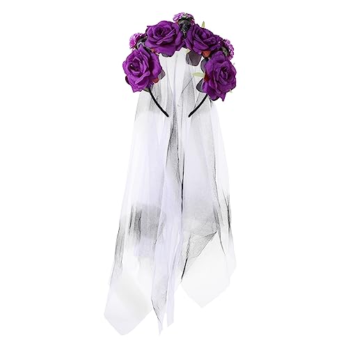 SAFIGLE Halloween Stirnband mit Künstlicher und Schädelmotiv Elastischer Haarschmuck für Damen Party Haarband für Halloween und Gruppenspaß Langlebiges Design von SAFIGLE