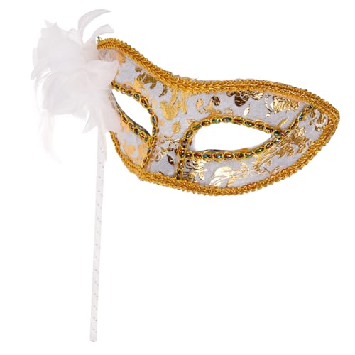 SAFIGLE Halten Einer Halben Gesichtsmaske Maskerade Schwarze Maske Halloween Dekorationen Karnevalsmaske Masken Kosmetik Frauen Rave Maske Party Kostüm Outfits Bekleidung von SAFIGLE