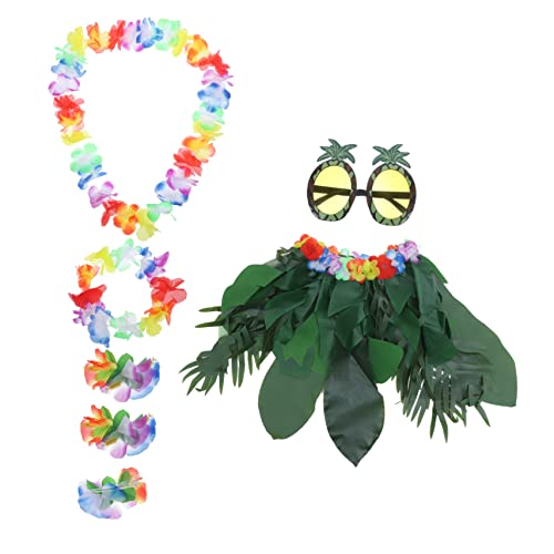 SAFIGLE Hawaii Kostüm Set mit Grünem Blätterrock Sonnenbrille Blumenkranz Armbändern und Haarschmuck für Luau Partys und Sommerfeiern Teiliges Set für Unvergessliche Auftritte SAFIGLE Hawaii Kostüm Set mit Grünem Blätterrock Sonnenbrille Blumenkranz Armbändern und Haarschmuck für Luau Partys und Sommerfeiern Teiliges Set für Unvergessliche Auftritte von SAFIGLE
