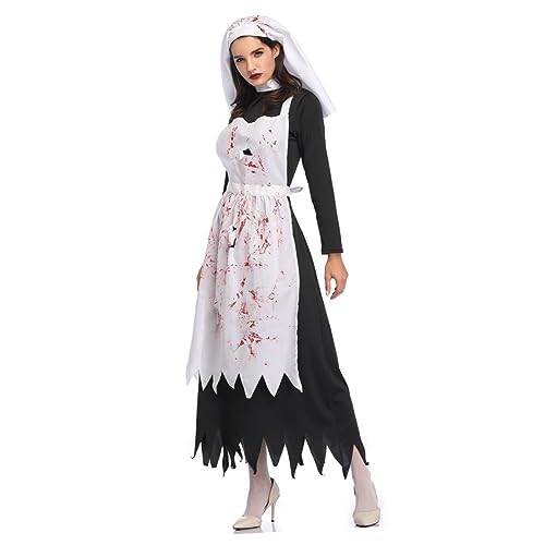 SAFIGLE Horrible Halloween Vampir Nonne Kostüm Damen Gruseliges Cosplay Outfit für Karneval Bühne Performance SAFIGLE Horrible Halloween Vampir Nonne Kostüm Damen Gruseliges Cosplay Outfit für Karneval Bühne Performance von SAFIGLE