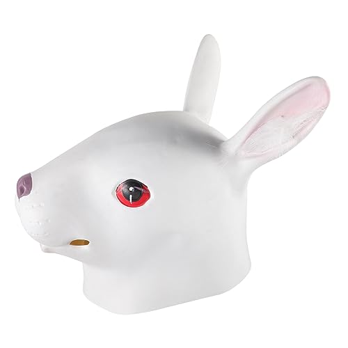 SAFIGLE Kaninchenkopfmaske Auffällige Maske Lustige Gesichtsbehandlung Halloween-kaninchen Lustiges Cosplay Halloween-gesichtsabdeckung Schutzmaske Masken Für Halloween Emulsion von SAFIGLE