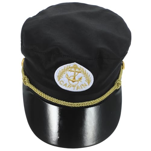 SAFIGLE Kapitänsmütze aus Baumwolle Bestickter Yacht Hut für Kostüm und Cosplay Robuste und Bequeme Matrosenmütze für Jungen Geeignet als für Bootsfahrer und Seefahrer Outfits von SAFIGLE