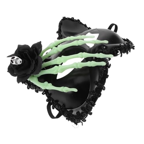 SAFIGLE Katze Maske mit Verstellbarem Gummiband Halbe Gesichtsmaske für Halloween Karneval und Cosplay Auffälliges Design mit Schädelhand Perfektes Partyzubehör für Damen und Erwachsene SAFIGLE Katze Maske mit Verstellbarem Gummiband Halbe Gesichtsmaske für Halloween Karneval und Cosplay Auffälliges Design mit Schädelhand Perfektes Partyzubehör für Damen und Erwachsene von SAFIGLE