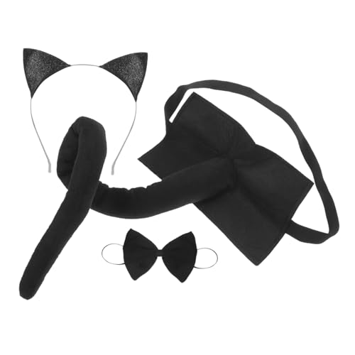SAFIGLE Katzenohren Kostümset mit Süßes Katzenohren Stirnband und Fliege für Partys Cosplay und Fotoshootings Leicht und Zubehör für Katzenliebhaber von SAFIGLE