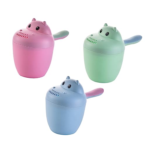 SAFIGLE Kinder Shampoo Tasse Cartoon Hippo Badewannenspielzeug Für Kleinkinder Einfach Zu Verwenden Augenschutz Aus Kunststoff Blau von SAFIGLE