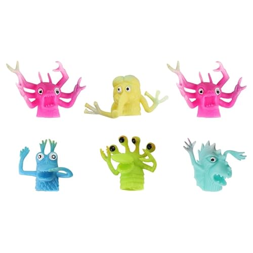 SAFIGLE Kinder Spielzeug 6 Fingerpuppen Dehnbare Fingerpuppen Fidget-Spielzeug Fingermonster Taschenfüller Rollenspiel-Spielzeug Partyartikel Lustiges Spielzeug Für Kinder Zufällige Kinderspielzeug ha von SAFIGLE