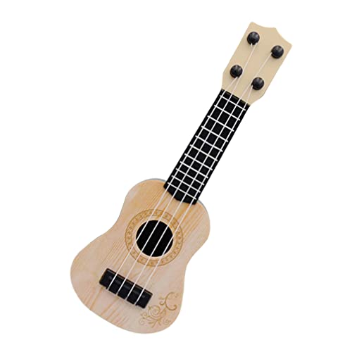 SAFIGLE Kindergitarre Musikspielzeug Ukulele Klassisches Instrument 4 Saiten Mini Kindergitarre Musikgeschenk Musikanfänger Lernen Lernspielzeug Für Kleinkinder Jungen Mädchen -Beige von SAFIGLE