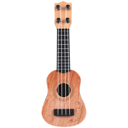 SAFIGLE 25cm Gitarre für Kinder：Mini Kindergitarre Ukulele Spielzeug 4-Saitige Musikgitarre Modell - Simuliertes Musikinstrument für Jungen und Mädchen Unter 12 Jahren von SAFIGLE